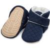 Fruit of the Loom Cozy Thermal Wrap Booties with Non-slip Grips for Baby Girls, Boys, Unisex -(Navy Jersey)