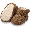 Fruit of the Loom Cozy Thermal Wrap Booties with Non-slip Grips for Baby Girls, Boys, Unisex -(Walnut Sherpa)