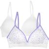 Fruit of the Loom Girls’ 2-Pack Seamless Soft Cup Bras – Lightweight & Gentle Support(Sparkling Star/White)