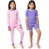 Fruit of the Loom Girls’ 4-Piece Tight Fit Pajama Set(Pinking of You)