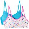 Fruit of the Loom Girls’ Bra with Removable Cookies, 2-Pack(Shining Star/Cabo Blue)