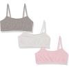 Fruit of the Loom Girls Cotton Spaghetti Strap Sport Bra(Bittersweet Pink/Heather Grey/White)