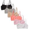 Fruit of the Loom Girls Cotton Spaghetti Strap Sport Bra(Electric Coral/Black/Grey/White/Sand/Kitty Pink)