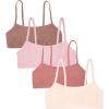 Fruit of the Loom Girls Cotton Spaghetti Strap Sport Bra(Light Nude/Blush/Desert Dusk/Sweet Tea)