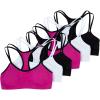 Fruit of the Loom Girls Cotton Spaghetti Strap Sport Bra(Passion Fruit With Black/White/Black Hue)