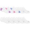 Fruit of the Loom Girls’ Everyday Lightweight Sports No Show Socks (10 Pack)(White)