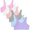 Fruit of the Loom Girls’ Multi Cotton Built-Up Stretch Sports Bra Available in 6 Packs(Hyacinth/Eyeshadow/Grey Heather/White/Lilac/Blushing Rose)