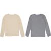 Fruit of the Loom Girls Premium 2-Pack Thermal Waffle Crew Top(Heather Greystone/Natural)