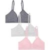 Fruit of the Loom Girls’ Soft and Smooth Training Bra(Blush Rose/Grey Heather/Charcoal Heather)