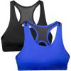 Fruit of the Loom Girls Stay Dry Racerback Sports Bra(Dazzling Blue/Black Hue)