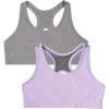 Fruit of the Loom Girls Stay Dry Racerback Sports Bra(Stellar Orchid W Grey/Charcoal)