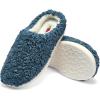 Fruit of the Loom Women’s Berber Slippers – Fuzzy Memory Foam, Lightweight Clog, Indoor/Outdoor, Zapatillas de Mujer(Blue)