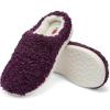 Fruit of the Loom Women’s Berber Slippers – Fuzzy Memory Foam, Lightweight Clog, Indoor/Outdoor, Zapatillas de Mujer(Grape)