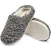 Fruit of the Loom Women’s Berber Slippers – Fuzzy Memory Foam, Lightweight Clog, Indoor/Outdoor, Zapatillas de Mujer(Grey)