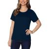 Fruit of the Loom Women’s Crafted Comfort™ Pima Cotton Short Sleeve T-shirts(Crew – Navy)