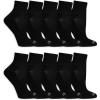 Fruit of the Loom Women’s Everyday Active Sport Ankle Socks (10 Pack)(Black)