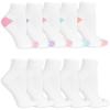 Fruit of the Loom Women’s Everyday Active Sport Ankle Socks (10 Pack)(White Assorted 2)