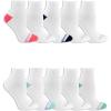 Fruit of the Loom Women’s Everyday Active Sport Ankle Socks (10 Pack)(White Assorted)