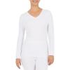 Fruit of the Loom Womens Micro Waffle Thermal V-Neck(White)