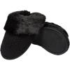 Fruit of the Loom Women’s Slipper, Chenille W/Fur Cuff Clog(Black)