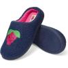Fruit of the Loom Women’s Slipper, Sherpa Grape Design Clog, Memory Foam, Navy, X-Large(Navy)