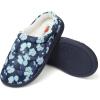 Fruit of the Loom Womens Slipper, Zapatos Cómodos Ditsy Floral, Clog, Indoor/Outdoor(Navy)