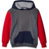Fruit of the Loom boys Fleece Sweatshirts, Hoodies, Sweatpants & Joggers Shirt, Pullover – Charcoal Heather/True Red, Small US