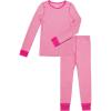 Fruit of the Loom girls Premium Thermal Waffle Underwear Set(White/Fuchsia Burst)