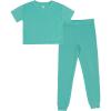 Fruit of the Loom girls Relaxing Comfort Loose Fit 2-piece Pajama Set(Jungle Mist)