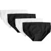 Fruit of the Loom girls Stretch Seamless Bikini Briefs(Black Hue/White 4-pack)