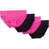 Fruit of the Loom girls Stretch Seamless Bikini Briefs(Neon Pink/Black Hue 4-pack)