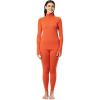 Fruit of the Loom womens High Neck Quarter Zip Top and Legging Thermal Set(Mandarin)