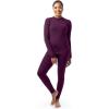 Fruit of the Loom womens High Neck Top and Legging Thermal Set(Purple)