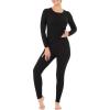 Fruit of the Loom womens Micro Waffle Premium Thermal Set(Black)