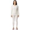 Fruit of the Loom womens Stretch Fleece Lined Thermal Long Johns Underwear Set(Cream)