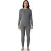 Fruit of the Loom womens Stretch Fleece Lined Thermal Long Johns Underwear Set(Grey)