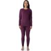 Fruit of the Loom womens Stretch Fleece Lined Thermal Long Johns Underwear Set(Plum)