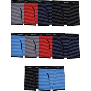 Fruit of the Loom Boys’ and Toddler Boxer Briefs, Tag Free & Breathable Underwear, Assorted Color Multipacks(10 Pack – Assorted Stripes)