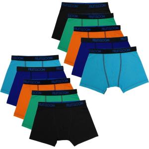 Fruit of the Loom Boys’ and Toddler Boxer Briefs, Tag Free & Breathable Underwear, Assorted Color Multipacks(10 Pack – Breathable Micro Mesh)