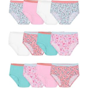 Fruit of the Loom Toddler Girls’ Tag-free Cotton Underwear(Brief – 12 Pack – Assorted Colors)