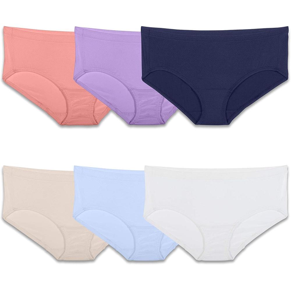 imageFruit of the Loom Womens Underwear Breathable Panties Regular ampamp Plus Plus Size HipsterMicro Mesh6 Pack 12