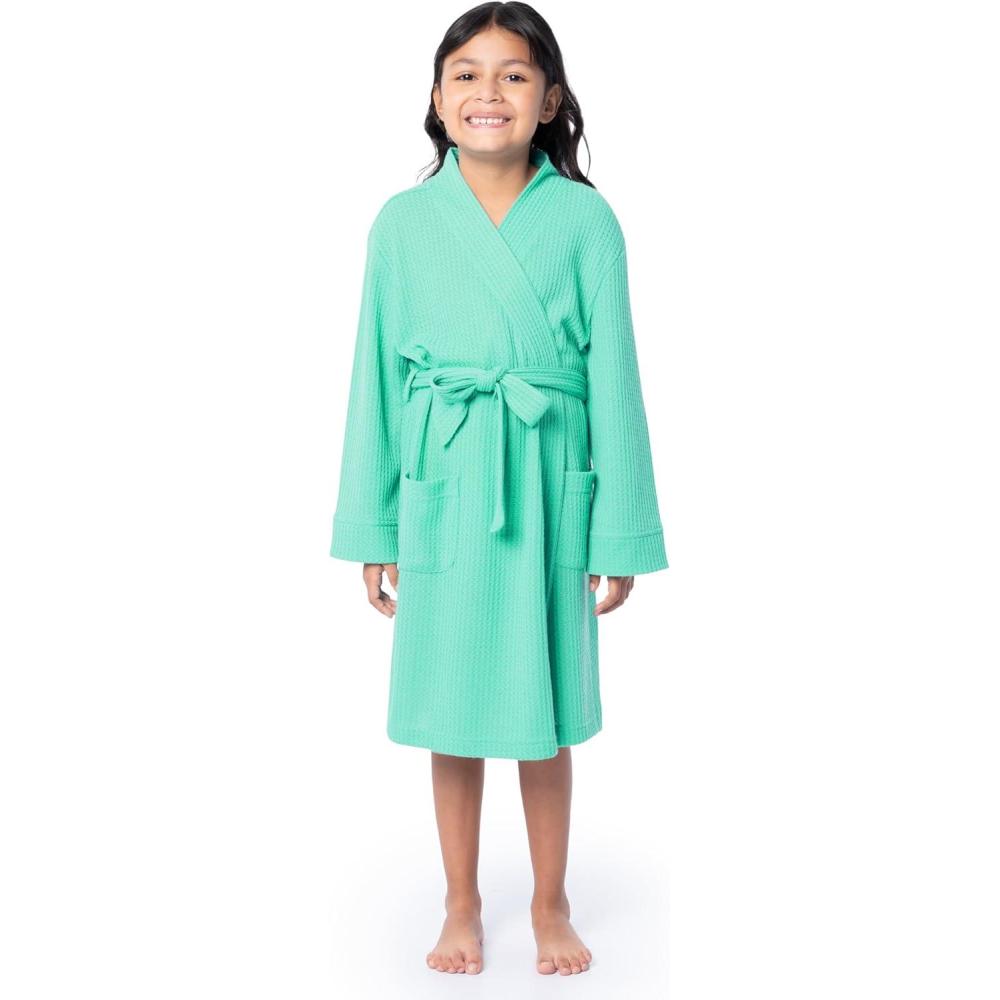 imageFruit of the Loom girls Classic Waffle RobeWaterfall Green