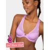 Fruit of the Loom A Fresh Collection Game Changer 2-Pack Front & Back Closure Racerback Bras and Comfort for Women(Stellar Orchid/Black Hue)