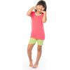 Fruit of the Loom Energize Girl’s Snug Fit 4-piece Pajama Sleep Set(Coral/Spring Green)