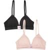 Fruit of the Loom A Fresh Collection FOMO Free 2-Pack Women’s Triangle Bralettes – Modern Comfort & Sleek Design(Rose Shadow/Black Hue)