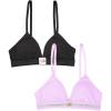 Fruit of the Loom A Fresh Collection FOMO Free 2-Pack Women’s Triangle Bralettes – Modern Comfort & Sleek Design(Stellar Orchid/Black Hue)