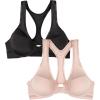 Fruit of the Loom A Fresh Collection Game Changer 2-Pack Front & Back Closure Racerback Bras and Comfort for Women(Rose Shadow/Black Hue)