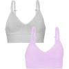 Fruit of the Loom A Fresh Collection So Comfy 2-Pack Women’s Seamless Bralettes – Your New Everyday Essential(Heather Grey/Stellar Orchid)