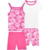 Fruit of the Loom Energize Girl’s Snug Fit 4-piece Pajama Sleep Set(White/Rose)