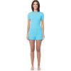 Fruit of the Loom Energize Women’s Short Sleeve Tee and Shorts Sleep Pajama Set(Turquoise)